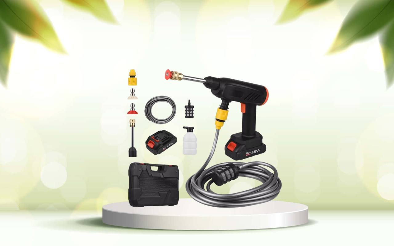 Scopri la pistola idropulitrice elettrica portatile: pulizia ovunque senza rubinetto